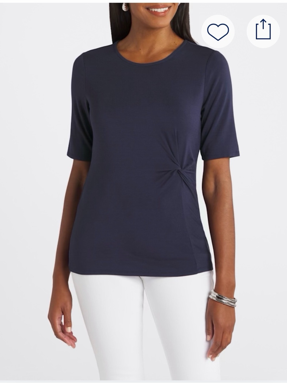 StitchFix Nine Britton elbow sleeve top - navy